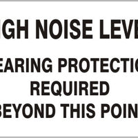 High Noise Level Hearing Protection Required Beyond This Point Signs | G-3751
