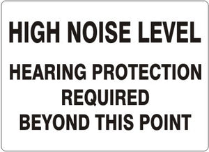High Noise Level Hearing Protection Required Beyond This Point Signs | G-3751