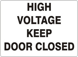 High Voltage Keep Door Closed Signs | G-3755