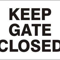 Keep Gate Closed Signs | G-4404