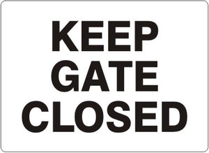 Keep Gate Closed Signs | G-4404