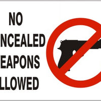 No Concealed Weapons Allowed Signs | G-4724