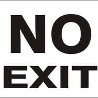 No Exit Black On White Signs | G-4733
