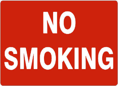 No Smoking White On Red Signs | G-4857