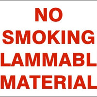 No Smoking Flammable Material Signs | G-4870