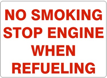 No Smoking Stop Engine When Refueling Signs | G-4886