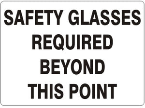 Safety Glasses Required Beyond This Point Signs | G-7112