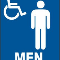Men HDCP Symbol White On Blue Signs | G-9720