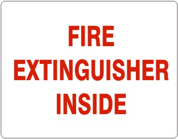 Fire Extinguisher Inside Red On White Signs | G-9916