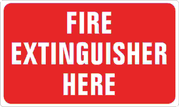 Fire Extinguisher Here White On Red Signs | G-2640