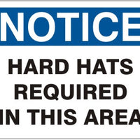 Notice Hard Hats Required In This Area Signs | N-3707