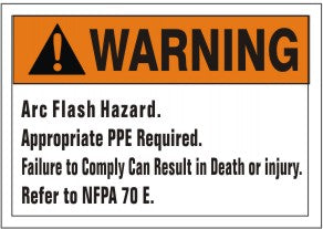 Warning Arc Flash Hazard Appropriate PPE Required Signs | AF-6513