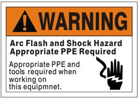 Warning Arc Flash Hazard Appropriate PPE Required Signs | AF-6515