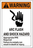 Warning Arc Flash And Shock Hazard Appropriate PPE Required | AF-6518