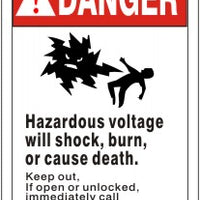 Danger Hazardous Voltage Inside Can Shock Burn Cause Death | AF-6520