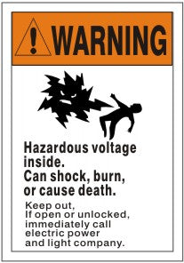 Warning Hazardous Voltage Inside Can Shock Burn Cause Death | AF-6521