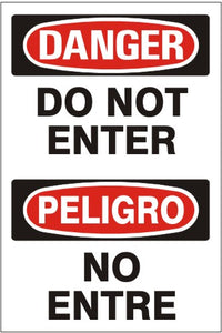 Danger Do Not Enter Bilingual Signs | M-0005