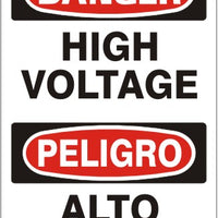 Danger High Voltage Bilingual Signs | M-0010
