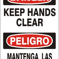 Danger Keep Hands Clear Bilingual Signs | M-0012