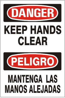 Danger Keep Hands Clear Bilingual Signs | M-0012
