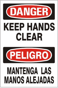 Danger Keep Hands Clear Bilingual Signs | M-0012