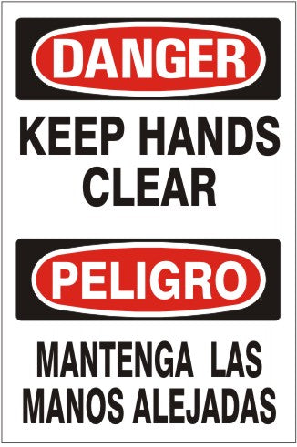 Danger Keep Hands Clear Bilingual Signs | M-0012