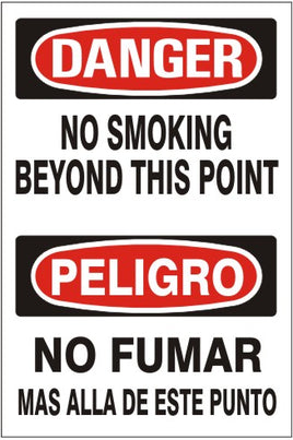 Danger No Smoking Beyond This Point Bilingual Signs | M-0015