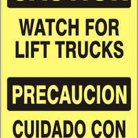Caution Watch For Forklifts Bilingual Signs | M-0020