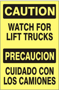 Caution Watch For Forklifts Bilingual Signs | M-0020