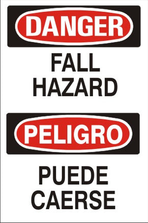 Danger Fall Hazard Bilingual Signs | M-0710