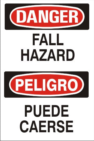 Danger Fall Hazard Bilingual Signs | M-0710