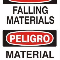 Danger Falling Materials Bilingual Signs | M-0712