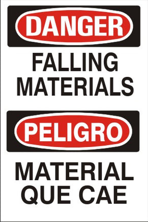 Danger Falling Materials Bilingual Signs | M-0712