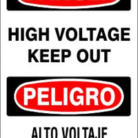 Danger High Voltage Keep Out Bilingual Signs | M-0721