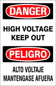 Danger High Voltage Keep Out Bilingual Signs | M-0721