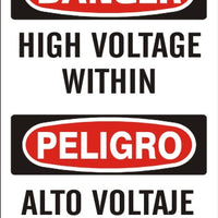 Danger High Voltage Within Bilingual Signs | M-0723