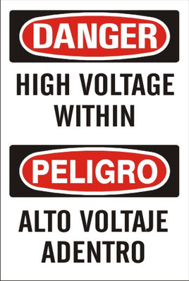 Danger High Voltage Within Bilingual Signs | M-0723