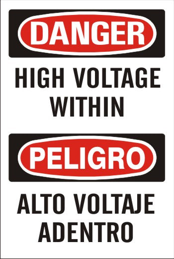 Danger High Voltage Within Bilingual Signs | M-0723