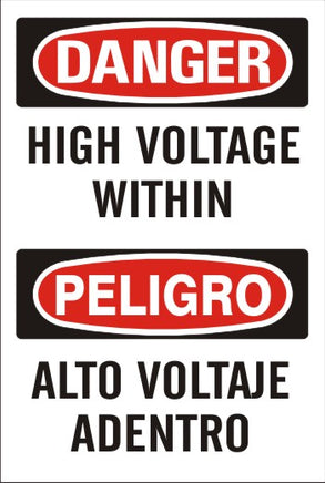 Danger High Voltage Within Bilingual Signs | M-0723