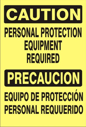 Caution Personal Protection Equipment Required Bilingual Signs | M-0746