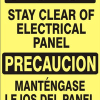 Caution Stay Clear Of Electrical Panel Bilingual Signs | M-0747