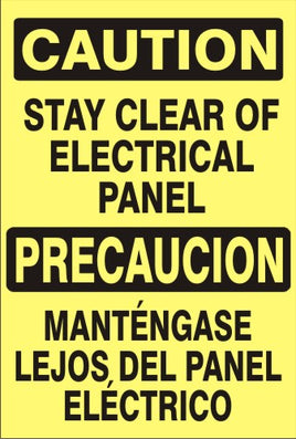 Caution Stay Clear Of Electrical Panel Bilingual Signs | M-0747