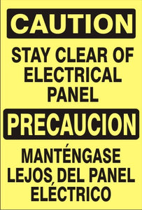 Caution Stay Clear Of Electrical Panel Bilingual Signs | M-0747