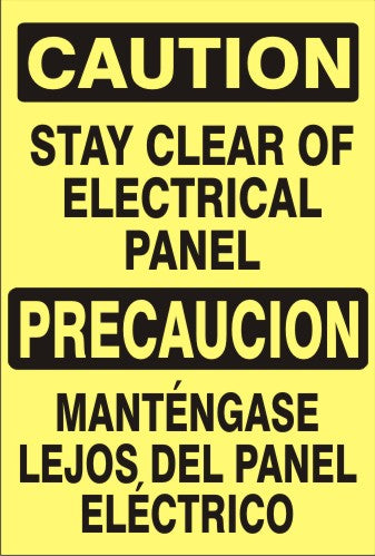 Caution Stay Clear Of Electrical Panel Bilingual Signs | M-0747