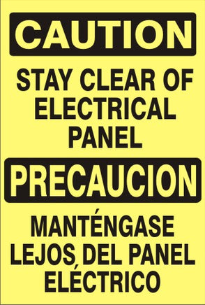 Caution Stay Clear Of Electrical Panel Bilingual Signs | M-0747
