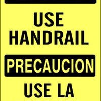 Caution Use Handrail Bilingual Signs | M-0749