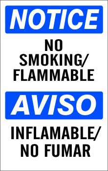 Notice No Smoking Flammable Bilingual Signs | M-0758