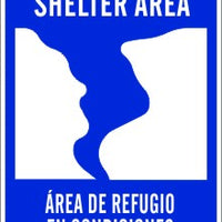 Severe Weather Shelter Area Bilingual Signs | M-0767