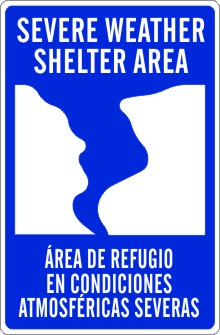 Severe Weather Shelter Area Bilingual Signs | M-0767