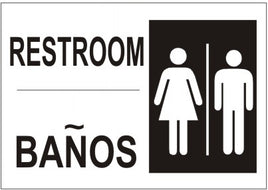 Restroom With Graphic Bilingual Signs | M-8850